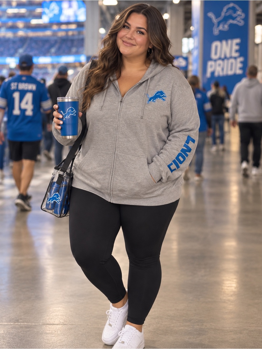 🆕 Fanatics Detroit Lions Women’s 2X Full Zip Hoodie Gray NWT